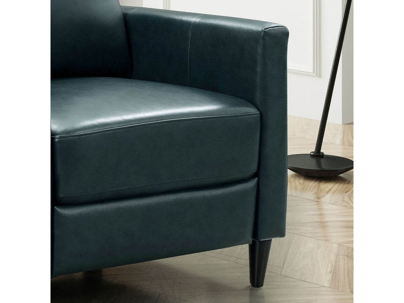 Crestview Top Grain Leather Push back Recliner, Navy Blue Default Title