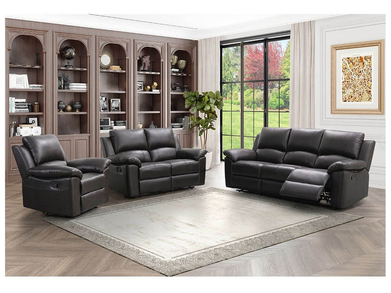 Toscana 3-piece Leather Reclining sofa Set, Dark Brown Default Title