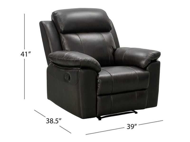 Braylen Top Grain Leather Reclining Sofa and Recliner Set, Dark Brown Default Title
