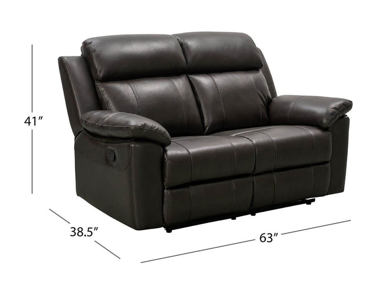 Braylen Top Grain Leather Reclining Sofa and Loveseat Set, Dark Brown Default Title