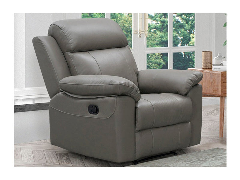 Braylen Top Grain Leather Recliner, Grey Default Title