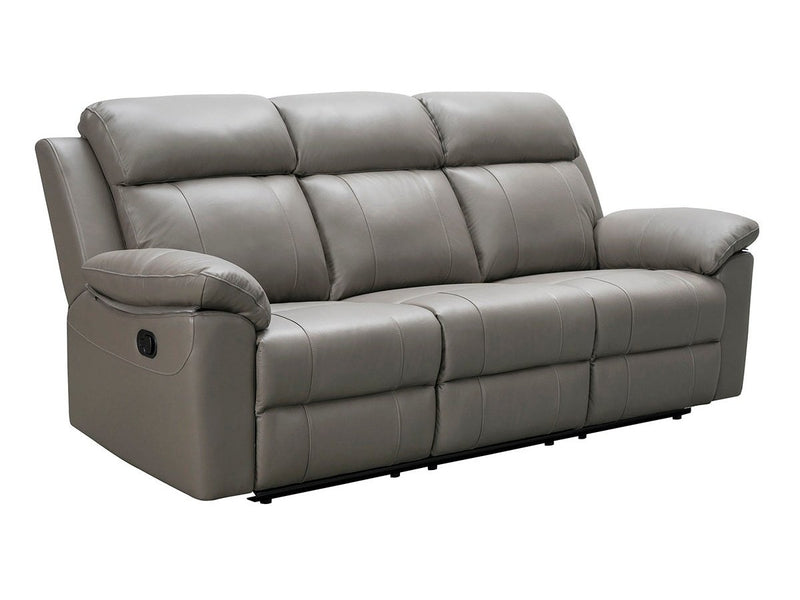 Braylen Top Grain Leather Reclining Sofa, Grey Default Title