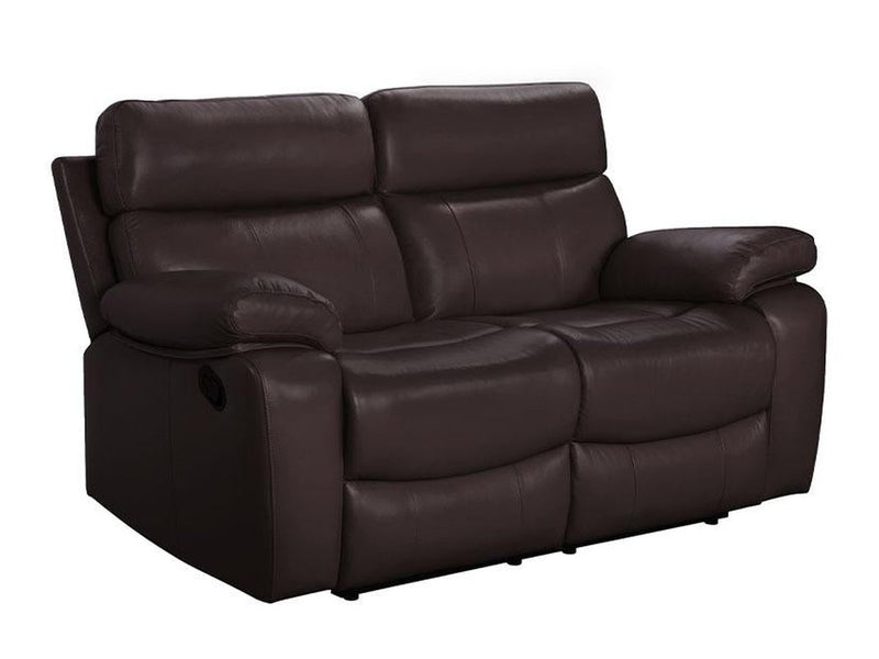 Clayton Leather Reclining Loveseat, Brown Default Title