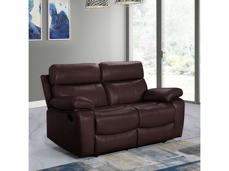 Clayton Leather Reclining Loveseat, Brown Default Title