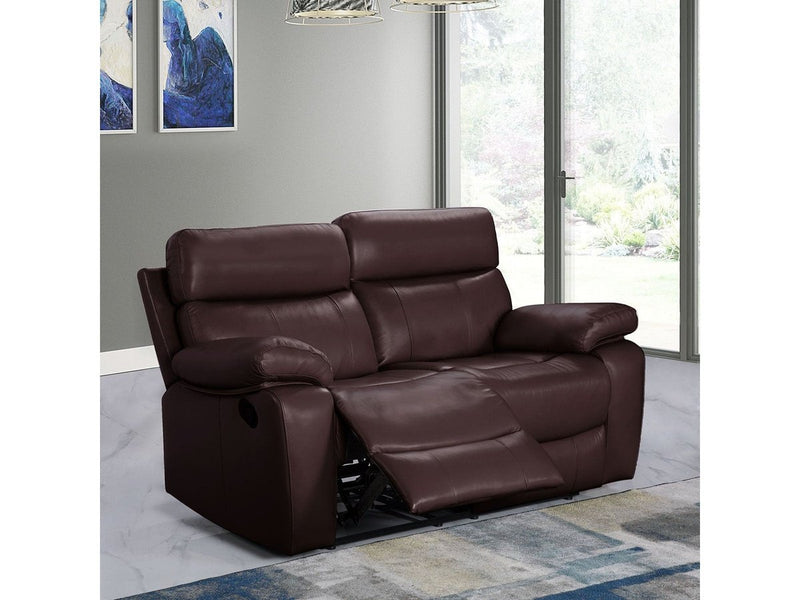 Clayton Leather Reclining Loveseat, Brown Default Title