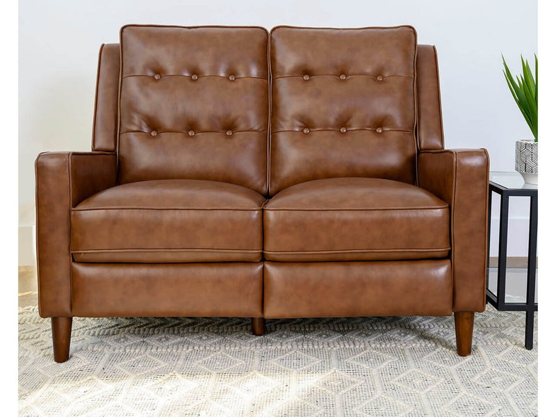 Holloway Mid-Century 3-piece Leather Reclining Seating Set, Camel Default Title