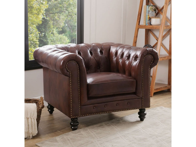 Grand Chesterfield Leather Armchair Default Title