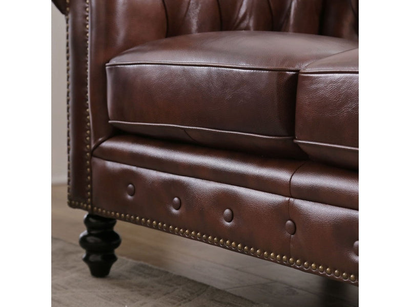 Grand Chesterfield 3-piece Leather Sofa Set Default Title