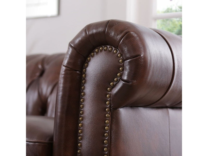 Grand Chesterfield 3-piece Leather Sofa Set Default Title