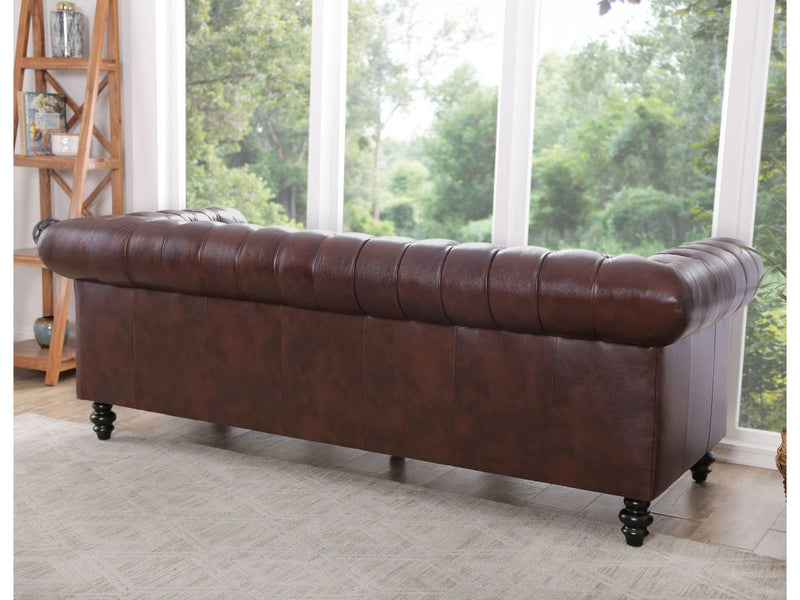 Grand Chesterfield 3-piece Leather Sofa Set Default Title