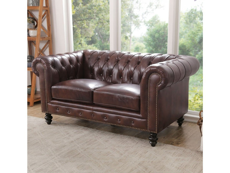 Grand Chesterfield 3-piece Leather Sofa Set Default Title