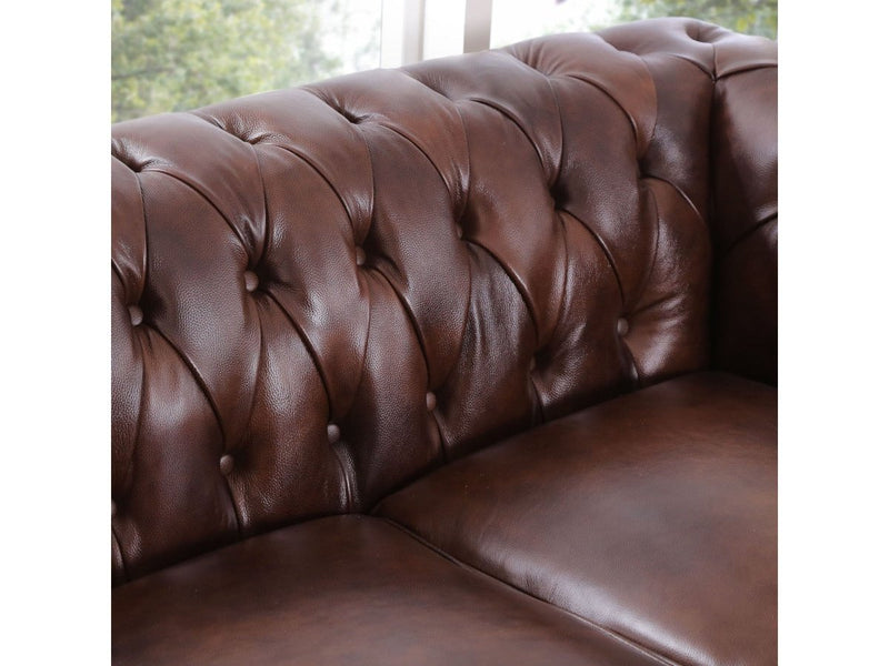 Grand Chesterfield 3-piece Leather Sofa Set Default Title