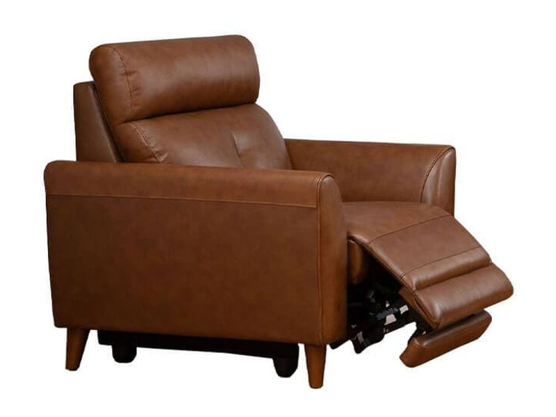 Brevin Leather Power Recliner, Camel Default Title