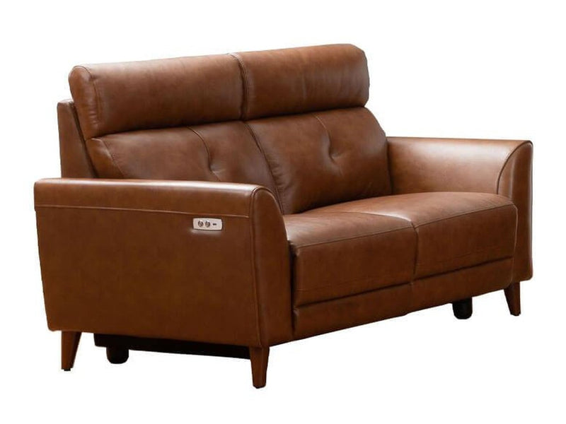 Brevin Leather Power Reclining Loveseat, Camel Default Title