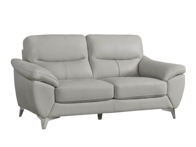 Cadence Top Grain Leather Loveseat, Grey Default Title