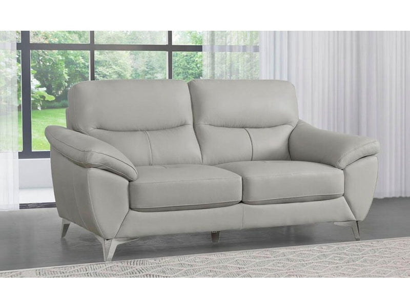 Cadence Top Grain Leather Loveseat, Grey Default Title