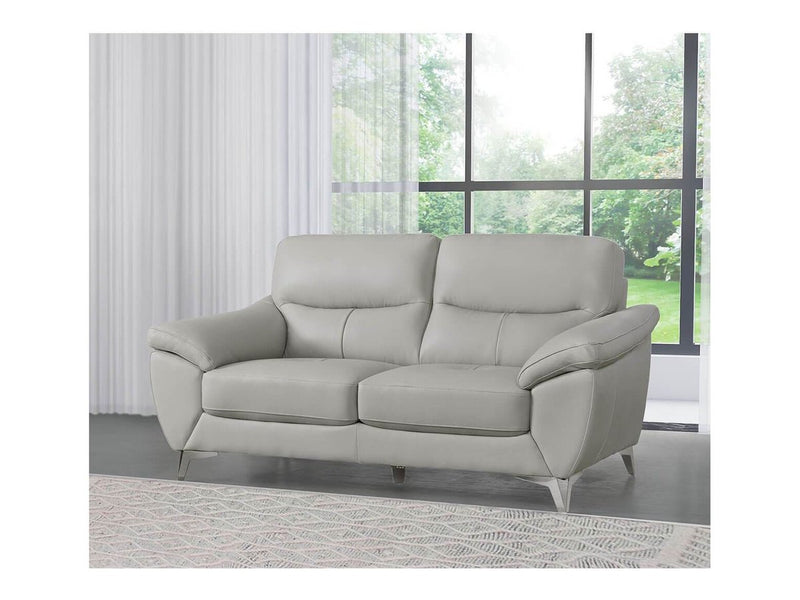 Cadence Top Grain Leather Loveseat, Grey Default Title