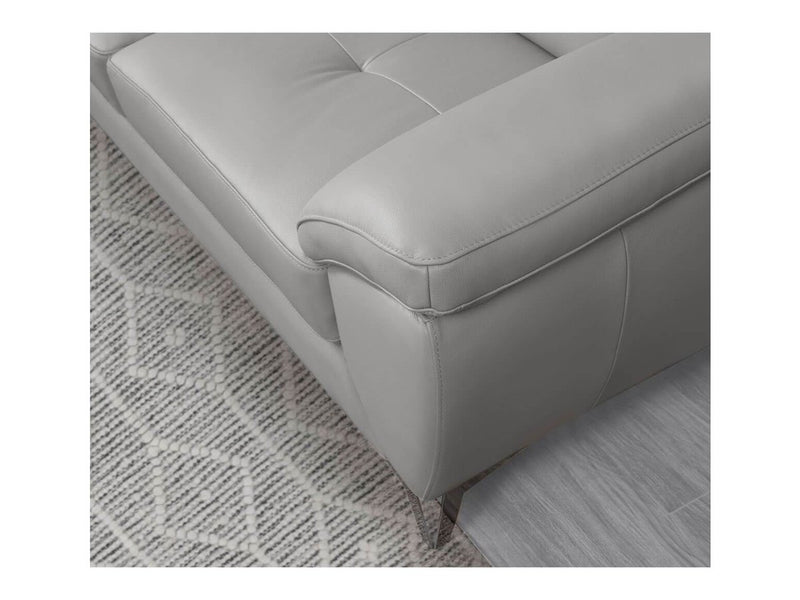 Cadence Top Grain Leather Loveseat, Grey Default Title