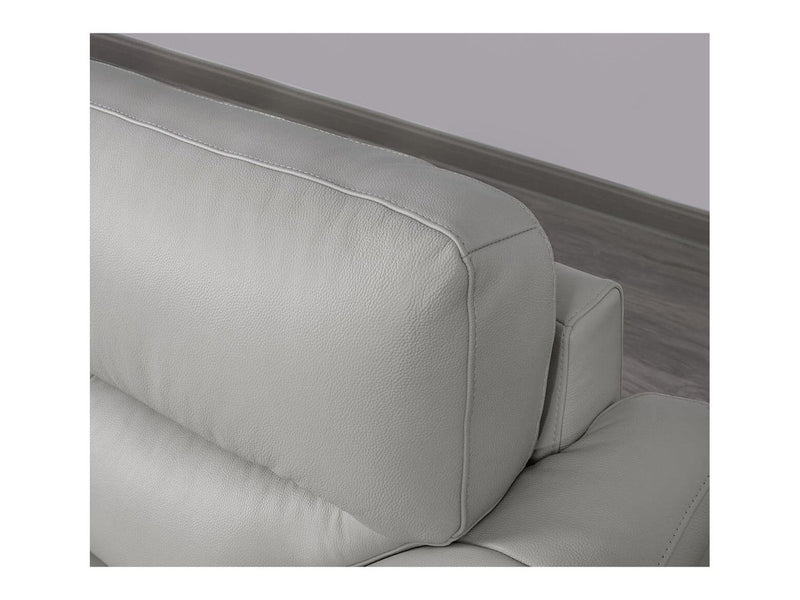 Cadence Top Grain Leather Loveseat, Grey Default Title