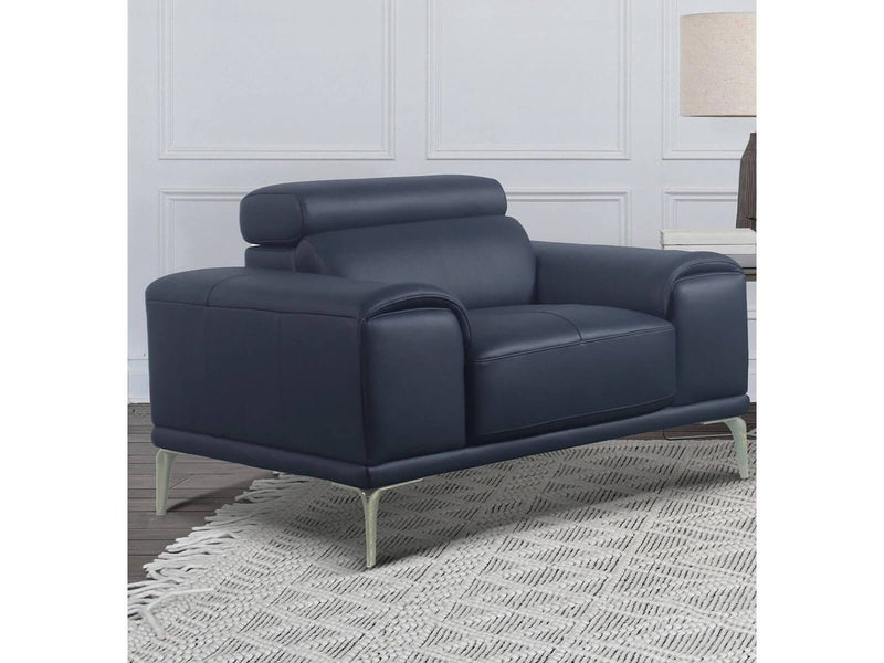 Quinton Leather Chair, Blue Default Title