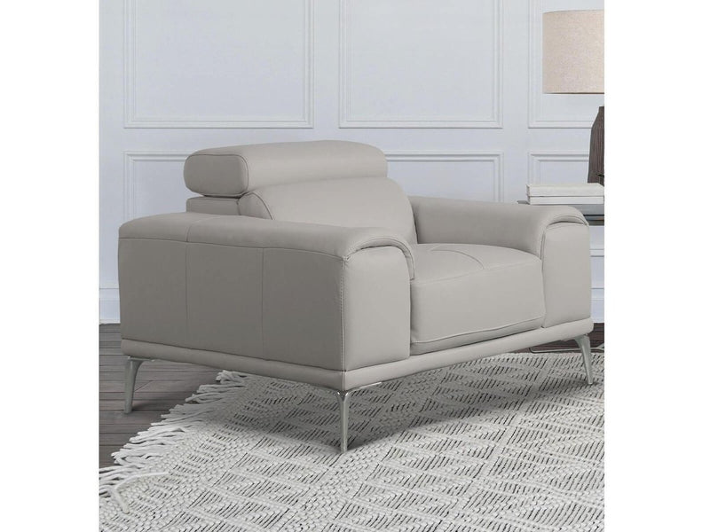 Quinton Leather Chair, Gray Default Title