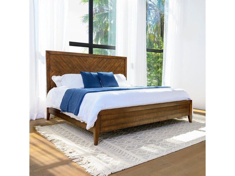 Retro Wood Platform Bed, King Default Title