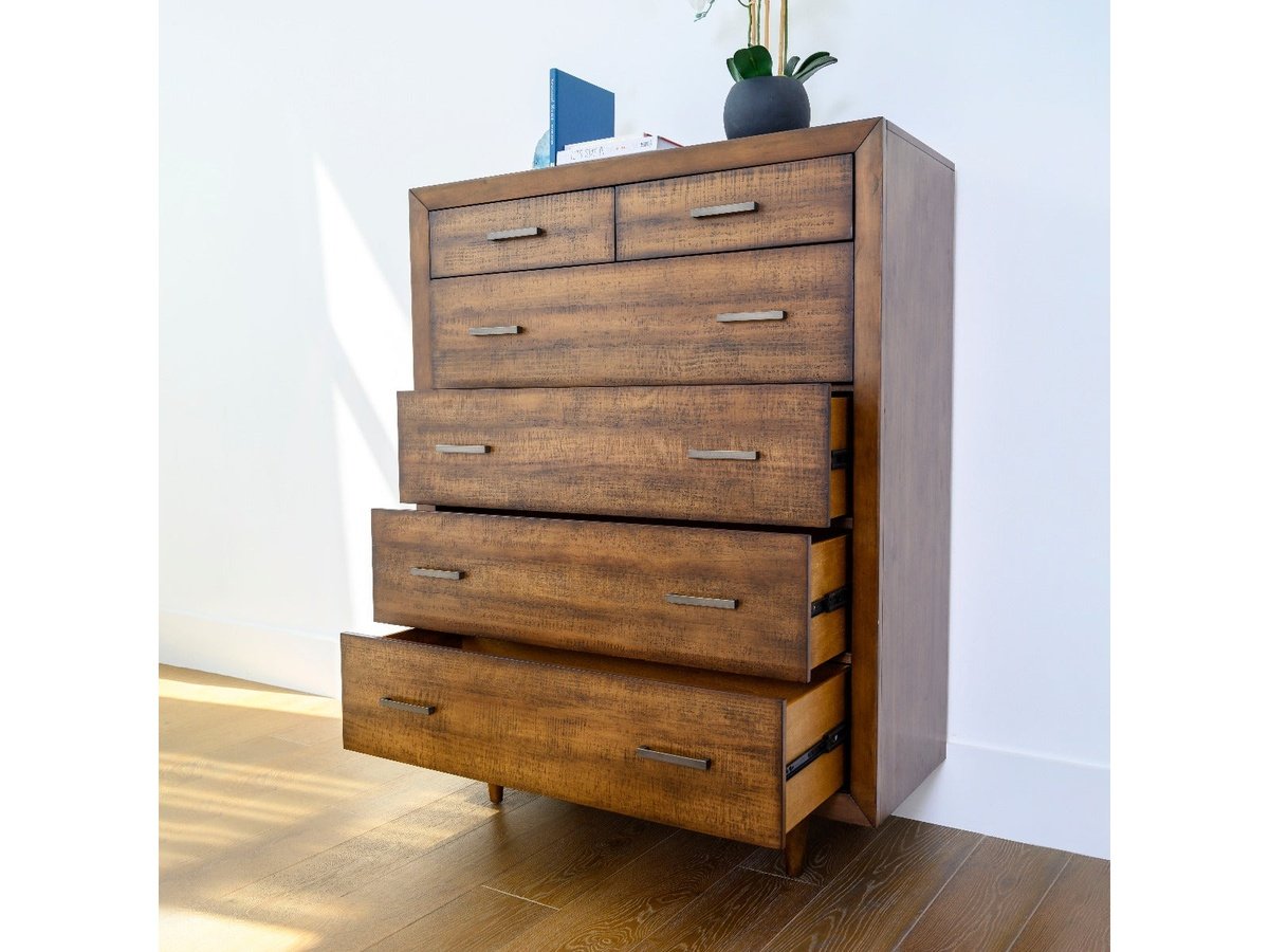 Ashfield Mid-Century 6-Drawer Chest, Light Brown Ashfield Mid-Century 6-Drawer Chest, Light Brown