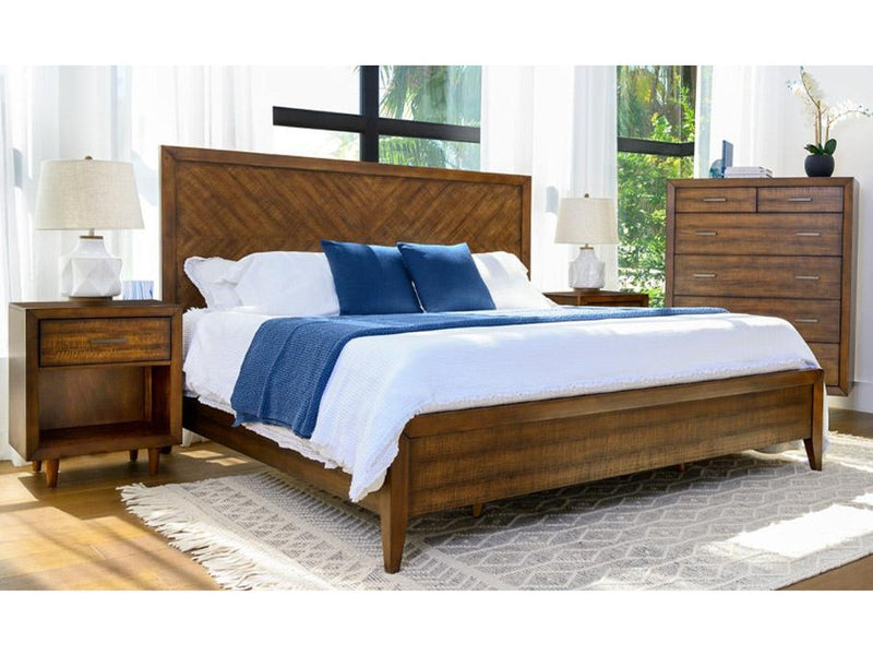 Retro Wood 4-piece Bedroom Set, King Default Title
