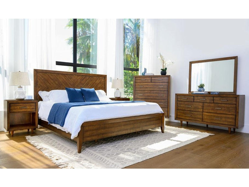 Retro Wood 6-piece Bedroom Set, King Default Title