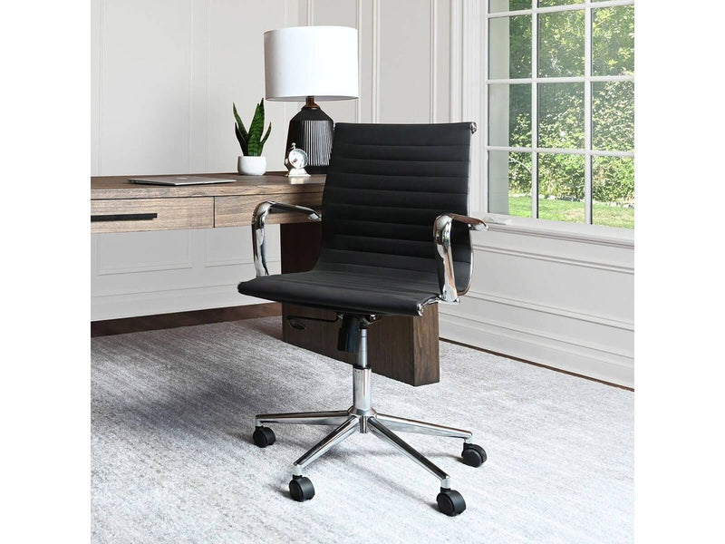 Samuel Adjustable Medium Back Office Chair, Black Default Title