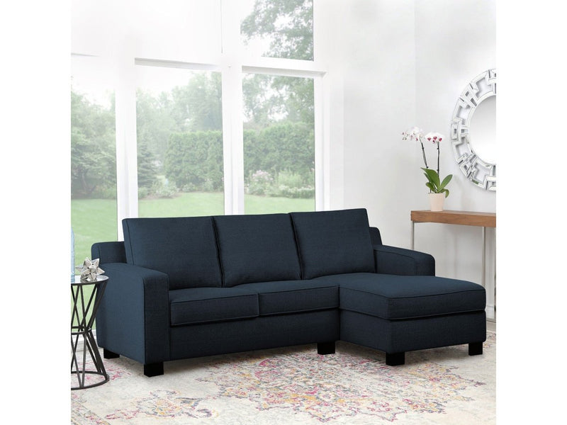 Beverly Fabric Sectional, Navy Blue 