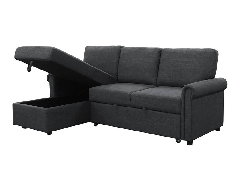 Hamilton Storage Sofa Bed Reversible Sectional, Charcoal Grey 