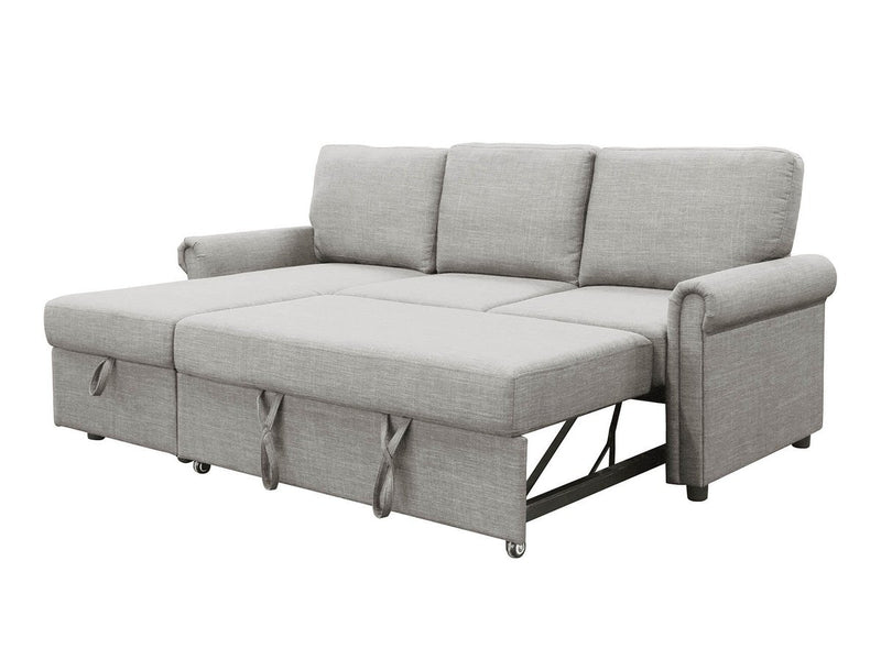 Hamilton Storage Sofa Bed Reversible Sectional, Heather Grey 