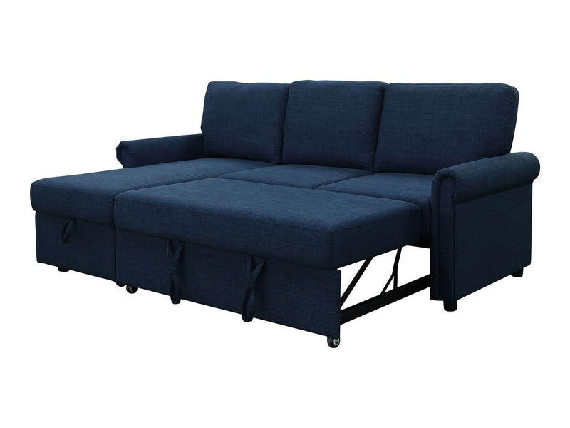 Hamilton Storage Sofa Bed Reversible Sectional, Navy Blue 