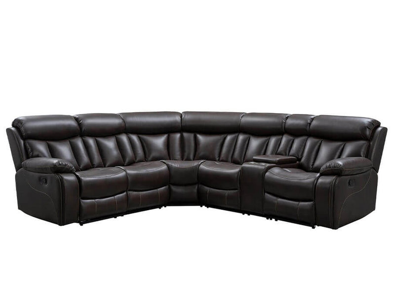 Alden 6 -piece Reclining Sectional, Dark Brown Default Title