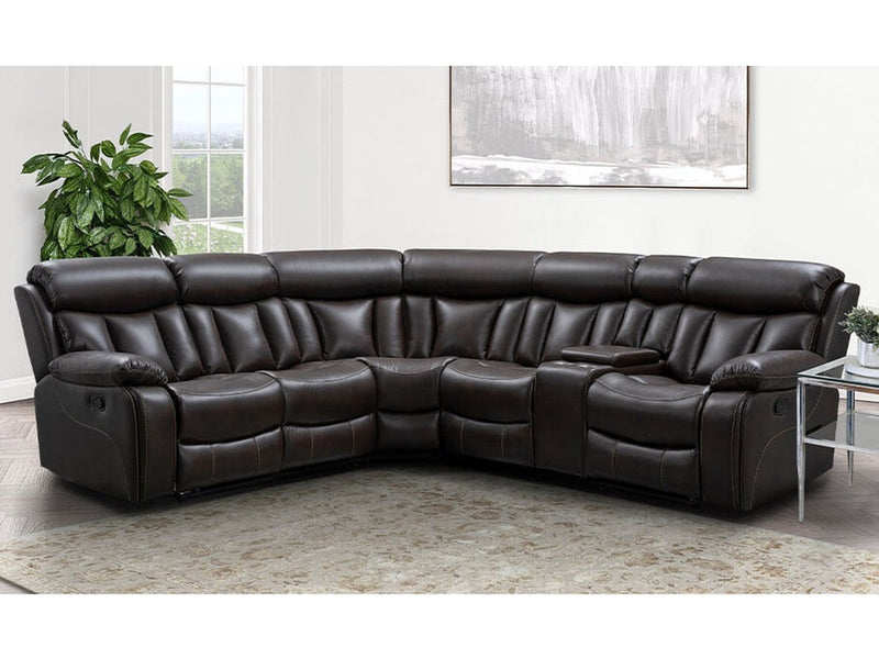 Alden 6 -piece Reclining Sectional, Dark Brown Default Title