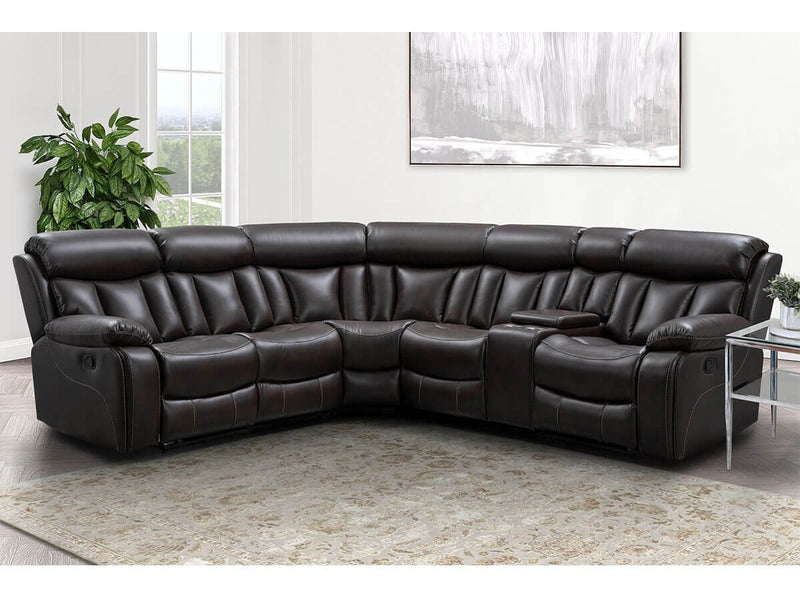 Alden 6 -piece Reclining Sectional, Dark Brown Default Title