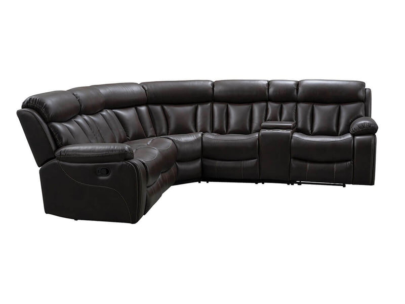 Alden 6 -piece Reclining Sectional, Dark Brown Default Title