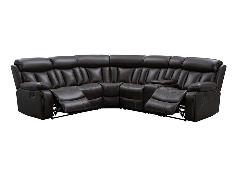 Alden 6 -piece Reclining Sectional, Dark Brown Default Title