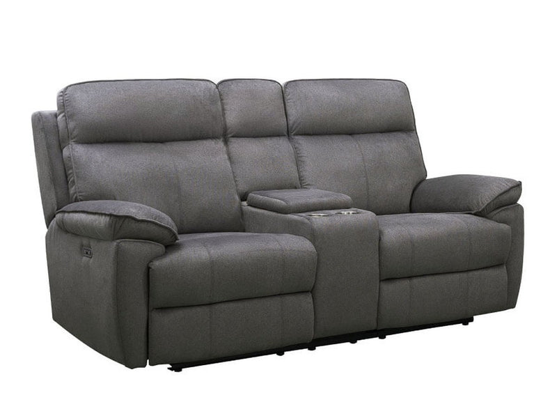 Hilda Fabric Power Reclining Loveseat-Grey Default Title
