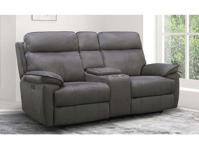 Hilda Fabric Power Reclining Loveseat-Grey Default Title