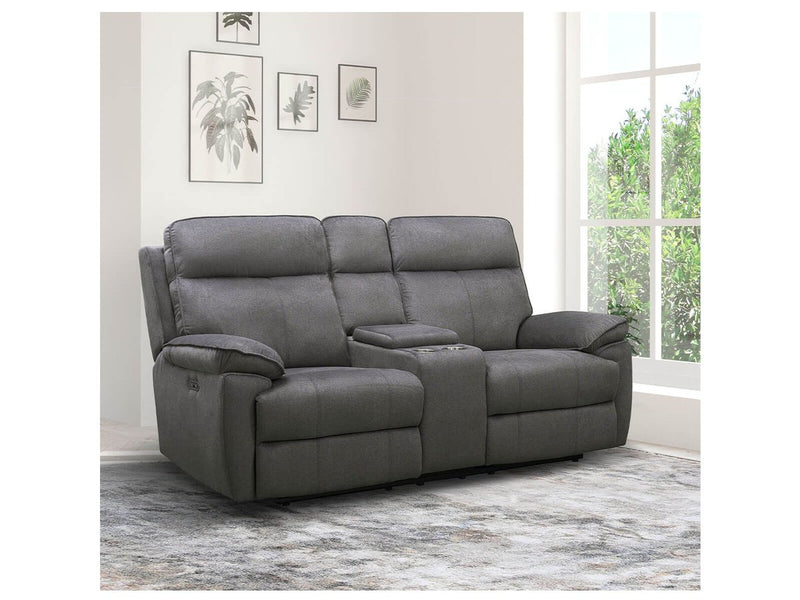 Hilda Fabric Power Reclining Loveseat-Grey Default Title