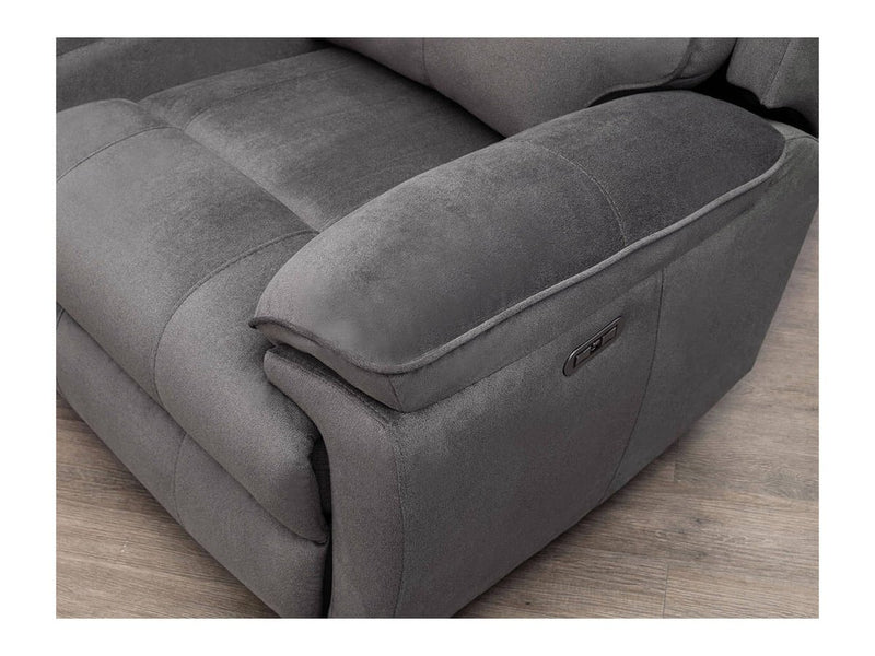 Hilda Fabric Power Reclining Loveseat-Grey Default Title