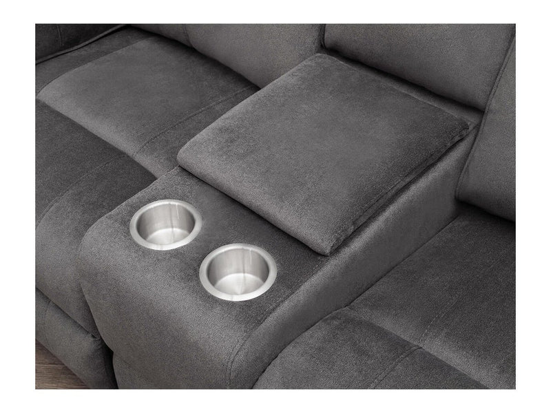 Hilda Fabric Power Reclining Loveseat-Grey Default Title