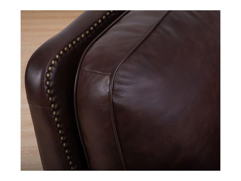 Hobson Leather Loveseat, Espresso Default Title