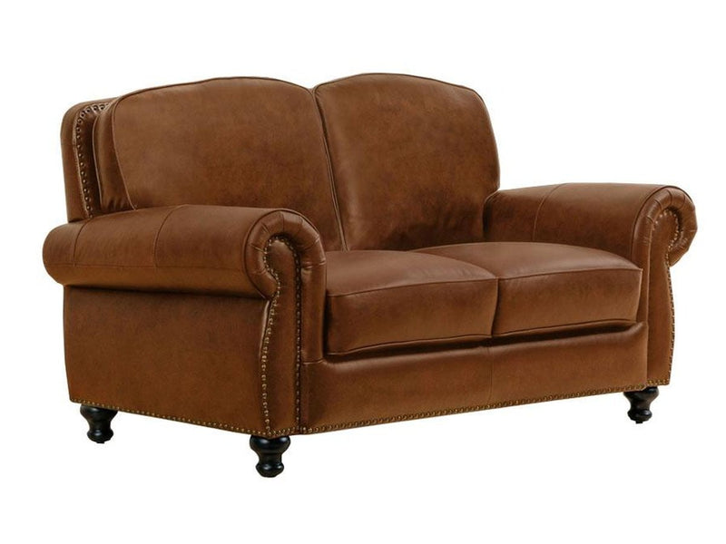 Hobson Leather Loveseat, Camel Default Title