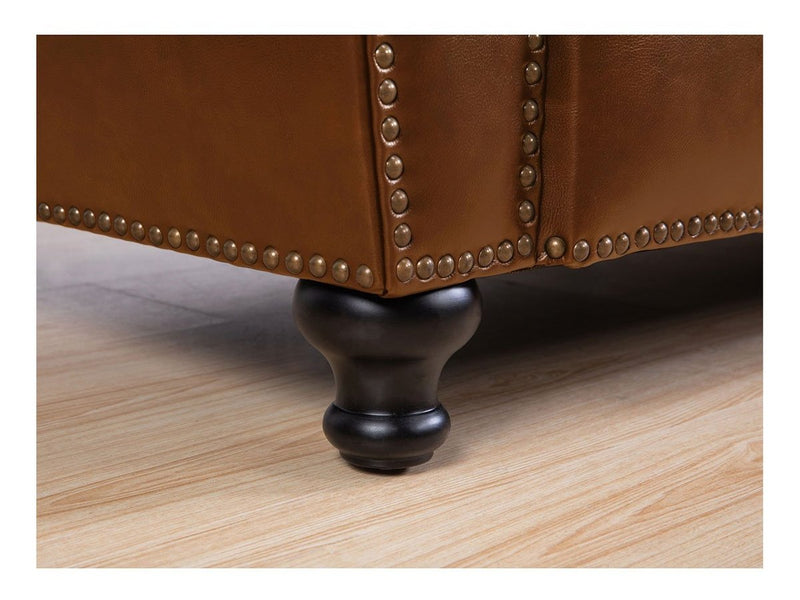 Hobson Leather Loveseat, Camel Default Title