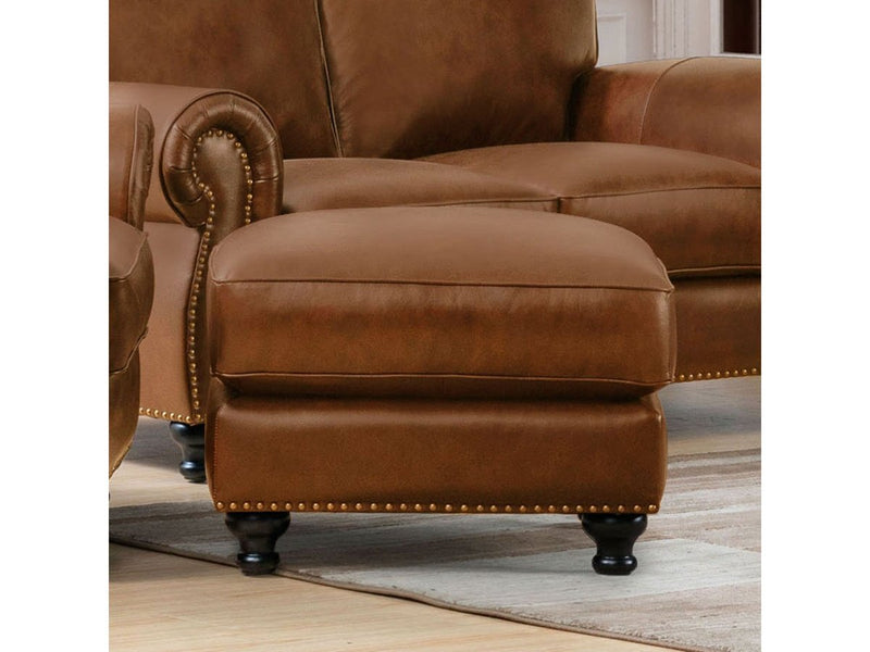 Hobson Leather Ottoman, Camel Default Title