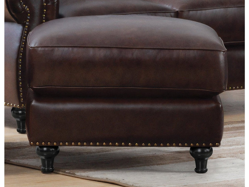Hobson Leather Rectangle Ottoman-Espresso Default Title
