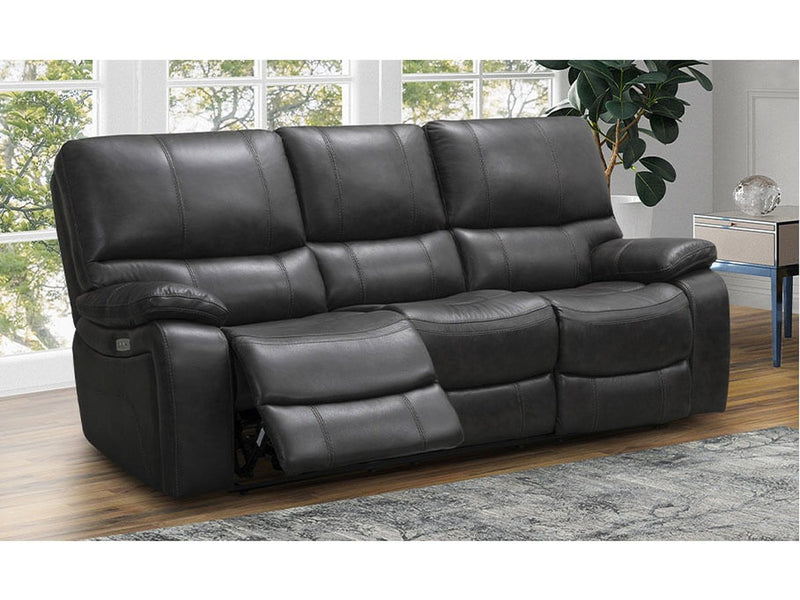 Quinby Leather Power Reclining Sofa, Dark Grey Default Title